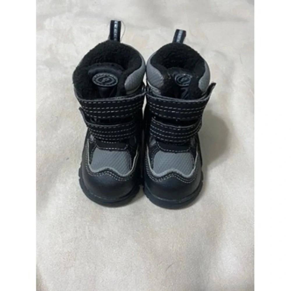 Propet Toddler Boys Ridge Walker Snow Boots Black‎ Grey Hook Loop Size 5 Toddler